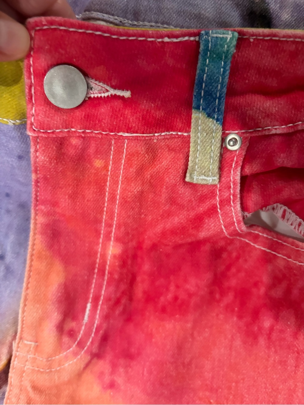 Multicolor Abstract Paint-Splash Jeans - Picture 5 of 13